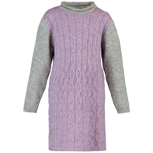 Trendyol Lilac Knitted Detailed Girl Knitwear Dress Slike