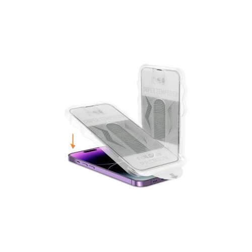  EASY-STICK KUTIJA OD KALJENOG STAKLA SA PUNIM LEPKOM ZA IPHONE 14 PRO MAX CRNI Slike
