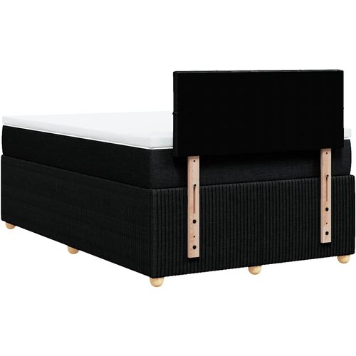  Krevet s oprugama i madracem crni 120 x 200cm od tkanine Slike
