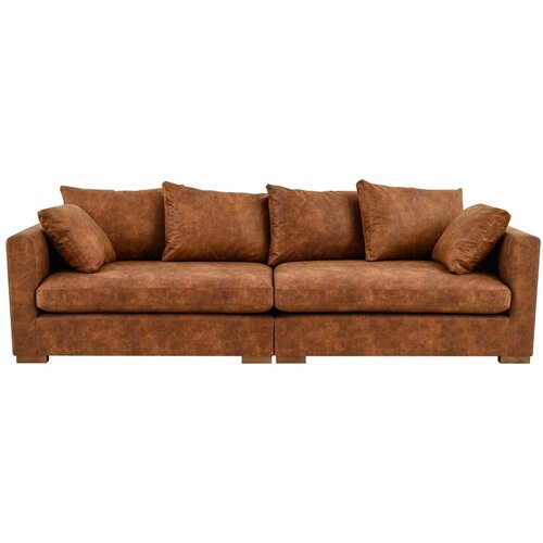 Scandic Konjak smeđa sofa od imitacije kože 266 cm Hamburg – Cijene