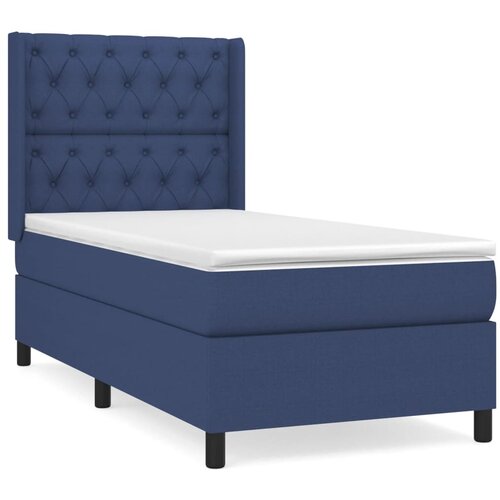 VidaXL Box spring postelja z vzmetnico moder 80x200 cm blago, (20895942) Slike