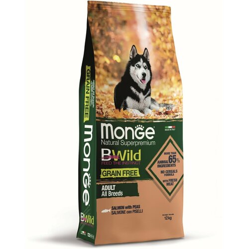 Monge BWild hrana za pse - ADULT sve rase - grain free - losos i grašak - 12kg Cene