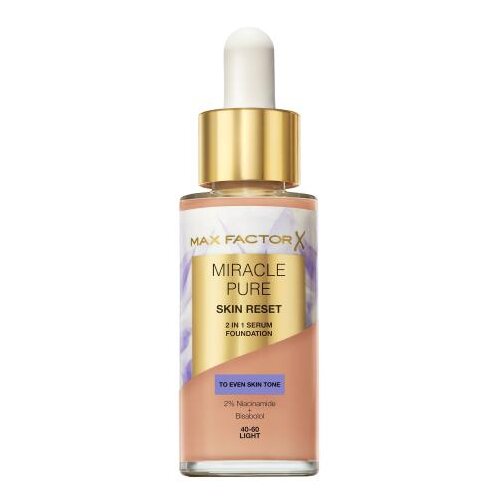 Max Factor Miracle Pure Skin Reset 2in1 Serum Foundation satenasto mat puder s srednjo prekrivnostjo 30 ml odtenek 40-60 Light Slike