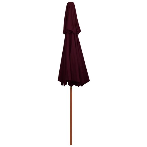  Suncobran s dvije razine i drvenim stupom 270 cm bordo Slike