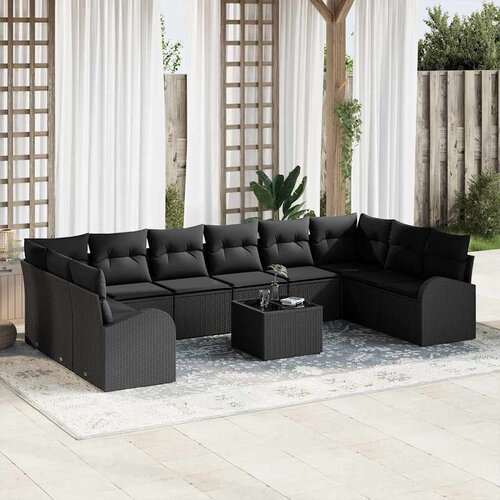  Set sofe s jastukom 11 pcs Crna Poliratana Cene