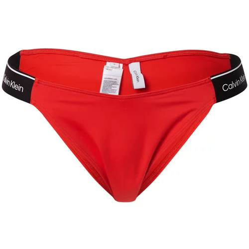 Calvin Klein Swimwear Bikini hlačke 'Delta' rdeča / črna / bela