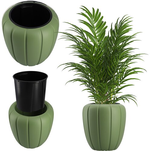 KADAX Visok vrtni cvetlični lonec + vložek Zelen 40 cm Plastika, (5000350761) Cene