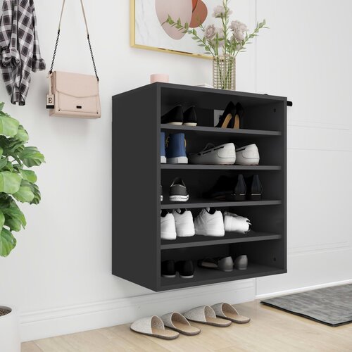 The Living Store Omarica za čevlje črna 60x35x70 cm iverna plo&amp;scaron;ča - Omara Za Čevlje, (21434043) Slike