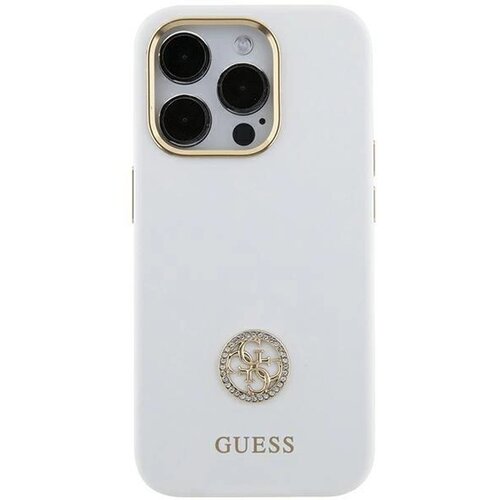 Guess SILIKONSKI OVITEK LOGO STRASS 4G ZA IPHONE 15 BEL, (21833372) Slike