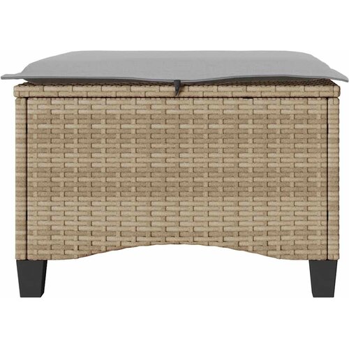  Vrtni tabure s jastucima 2 kom bež 55x55x36 cm poliratan Slike