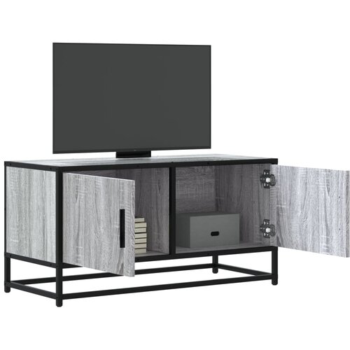 VidaXL TV omarica siva sonoma 80x34,5x40 cm inženirski les in kovina Slike