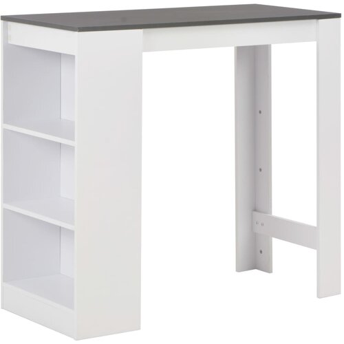 VidaXL Barska miza s polico 110x50x103 cm bela, (20625144) Slike