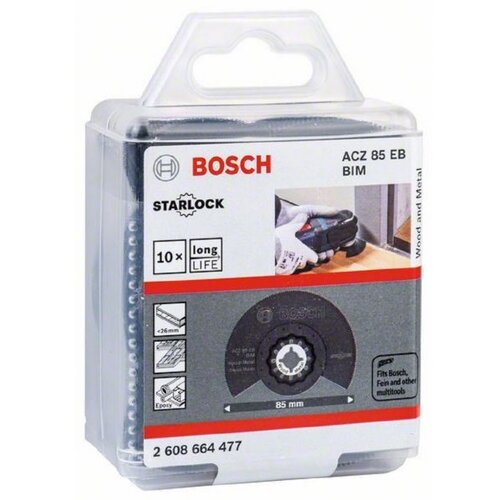Bosch BIM segmentni list pile ACZ 85 EB, drvo i metal, 85 mm, pakiranje od 10 kom. 8WH90001AA00 2608664477 bimetal segmentna pila 10 St. Slike