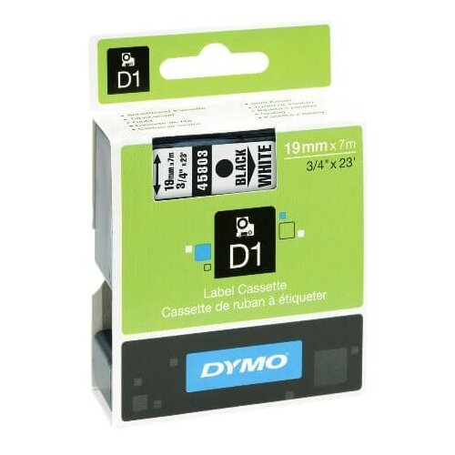 Dymo Trak Dymo D1 458030, 19 mm 7 m (črna/bela), original Cene