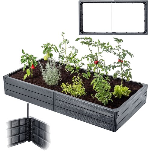 KADAX Dvignjena gredica za zelenjavni vrt, vrtna korita, antracitna 150x75 cm, (5000362186) Cene