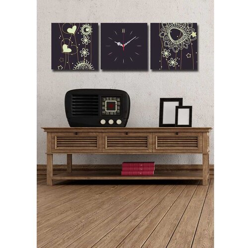 Wallity zidni sat 3P2828CS-15, 90x28 cm, 3 dela Slike