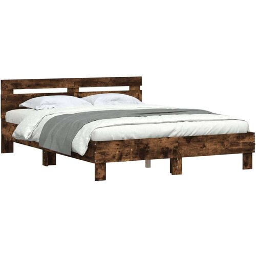 vidaXL Okvir za krevet s uzglavljem boja hrasta 140x200 cm drveni Cene