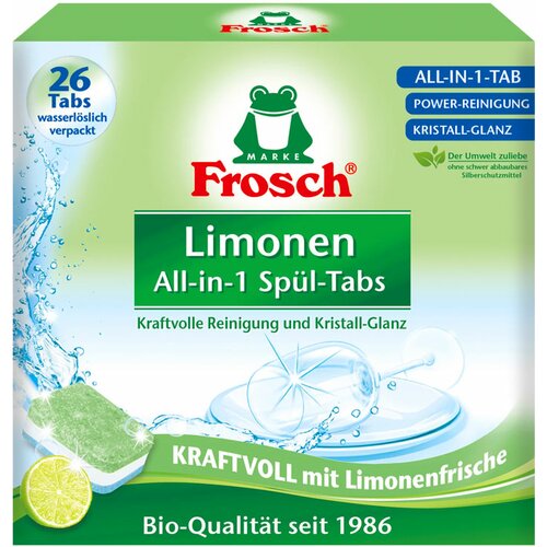Frosch tablete za pranje posuđa zeleni limun 26 tableta Slike