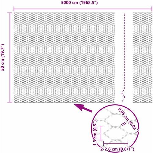  Heksagonalna ograda Srebrno 0,5 x 50 m Pocinčani čelik Slike