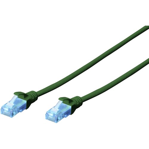 Digitus DK-1512-050/G RJ45 omrežni kabel\, Patch kabel CAT 5e U/UTP 5.00 m zelena zviti pari 1 kos, (20418903) Cene