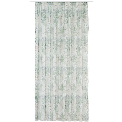Mendola Fabrics Zelena/bež prosojna zavesa 300x260 cm Palmas – Mendola Fabrics Cene