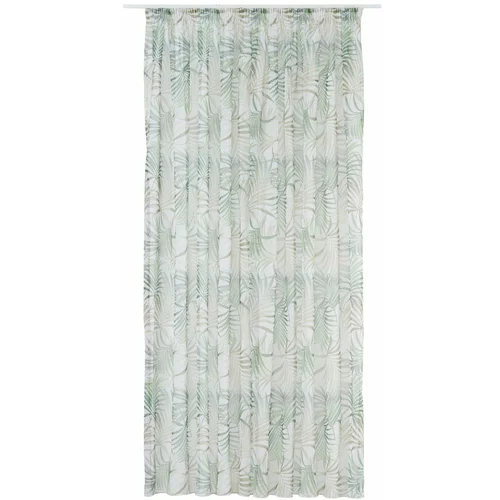 Mendola Fabrics Zelena/bež prosojna zavesa 300x260 cm Palmas – Mendola Fabrics