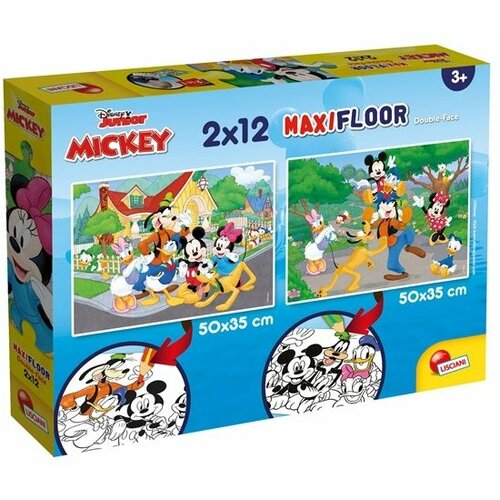 Lisciani Puzzle SuperMaxi Mickey 2u1 složi I oboji - 2x12 Slike