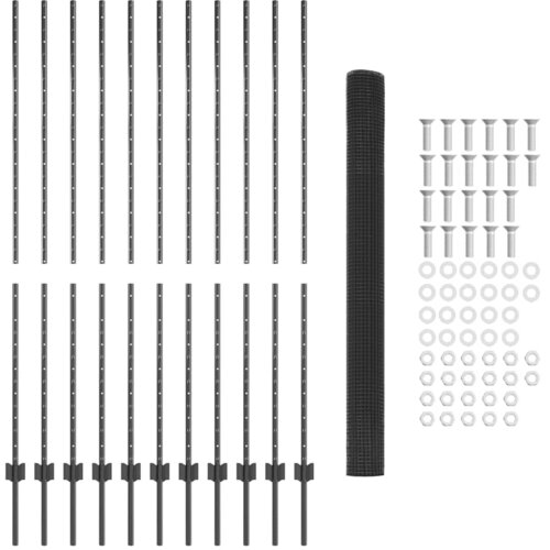  Zatvorena žičana ograda s postovima 25 x 1,5 m Siva Mreža Slike