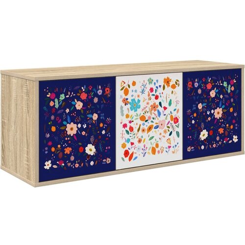 vidaXL TV ormar za montažu na zid MAINZ 102 x 33 x 40 cm Hrast sonoma - Hrast sonoma Cvjetni uzorak Cene