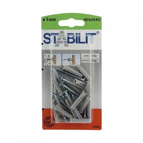 STABILIT set vijaka i tipli (Promjer tiple: 5 mm, Duljina tiple: 25 mm, 15 Kom., S vijcima) Slike