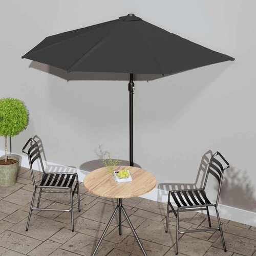 Balkonski suncobran crni 270 x 144 x 222 cm polukružni Cene