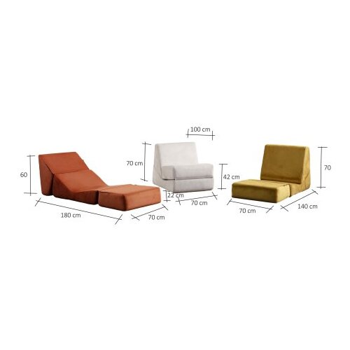 Atelier Del Sofa fotelja na rasklapanje origami, 70 x 100 x 70 cm, narandžasta Slike