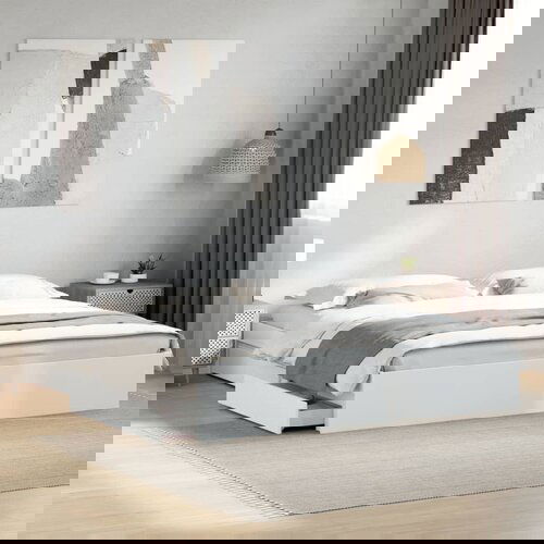 Furnova Posteljni okvir s predali bel 180x200 cm inženirski les, (21942972) Slike