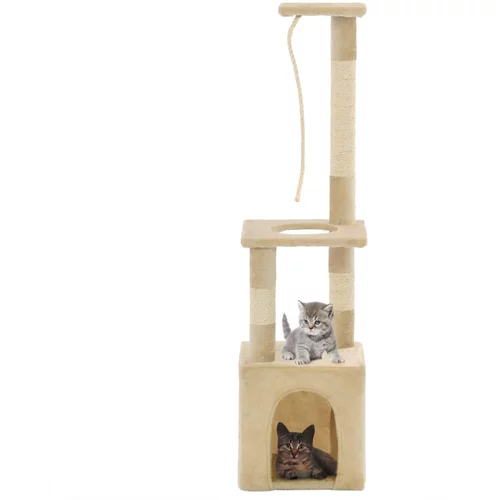  Penjalica za mačke sa stupovima za grebanje od sisala 109 cm bež