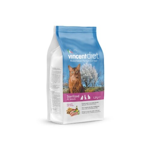Vincent Pet food Vincent DIET hrana za mačke Adult Sterilised - Piletina 1.5kg Cene