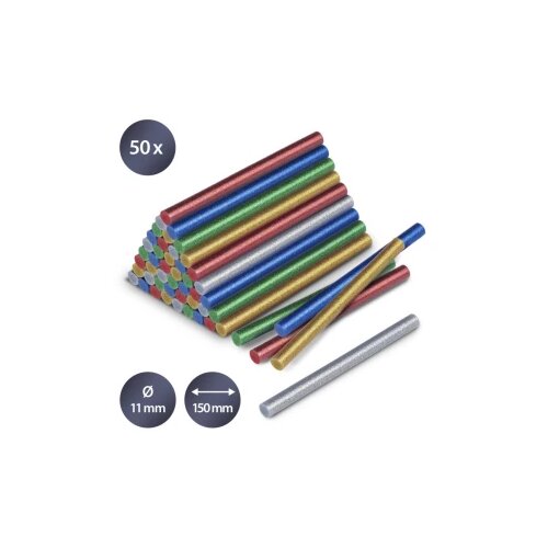 Trotec Set vrućeg ljepila svjetlucavo 50 komada (&amp;Oslash; 11 mm) Slike