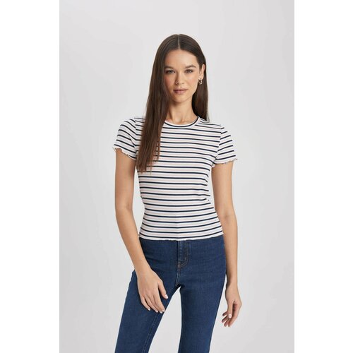 Defacto Fitted Crew Neck Striped T-Shirt Cene