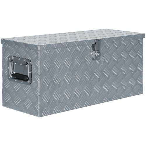 vidaXL Skrinja iz aluminija 80x30x35 cm srebrne barve Cene