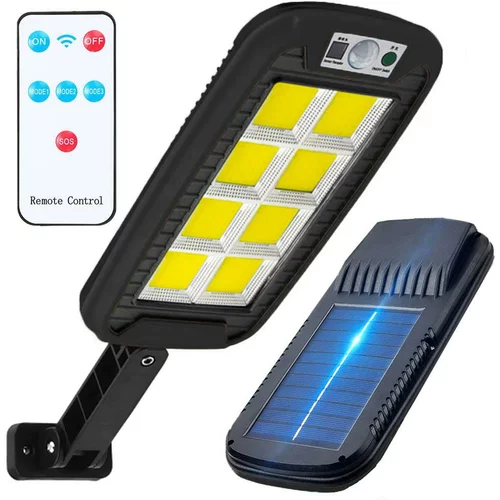 Solarna 240 LED COB cestna svetilka s PIR sezorjem gibanja + upravljalnik