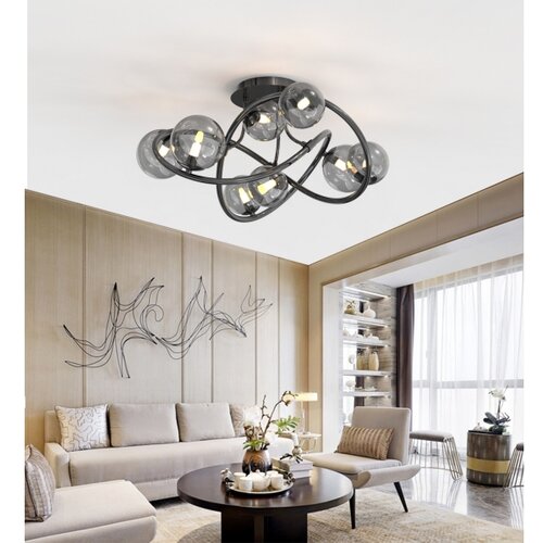 Wofi 9014-805 - led plafonski luster nancy 8xG9/3,5W/230V crna/hrom Slike