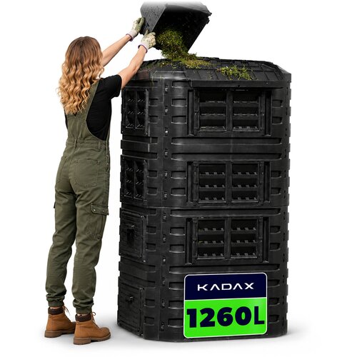 KADAX Modularni vrtni kompostnik 1260 l, celoletni, odporen proti zmrzali, črne barve, (5000358089) Slike