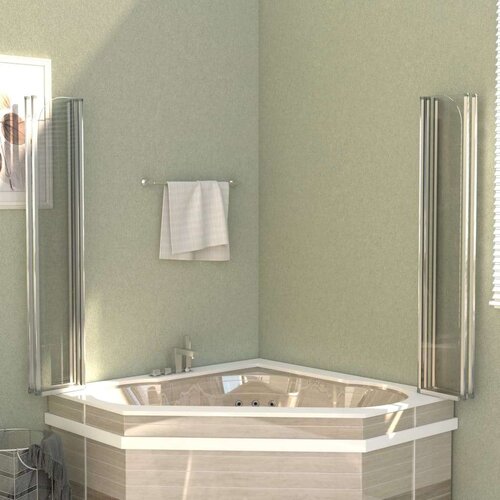 VidaXL Tu&amp;scaron; stena za kopalno kad 120x140 cm kaljeno steklo prozorna Slike