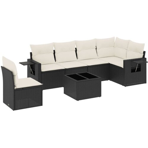 vidaXL 7-dijelni set vrtnih sofa od poliratana s jastucima crni Cijene