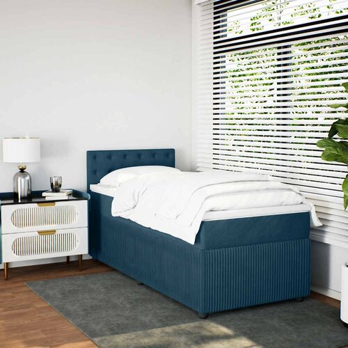 Box spring krevet s madracem plavi 90x190 cm bar&amp;scaron;unasti Slike