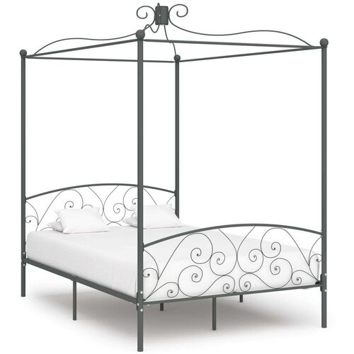  Za krevet s nadstrešnicom sivi metalni 120 x 200 cm Cijene