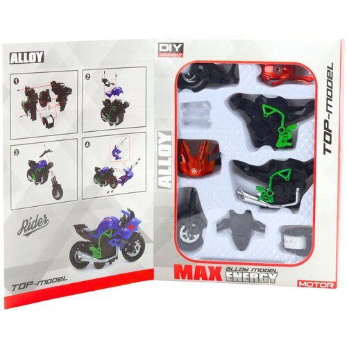  Metalni motor za sastavljanje 1:14 DIY - narančasto/zeleni Slike
