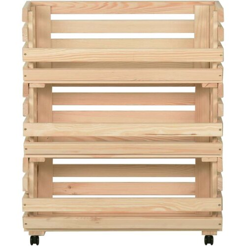 VidaXL Kolica za povrće 77 x 30 x 80 cm od masivne borovine Slike
