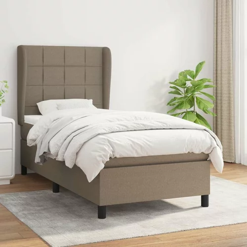  Box spring postelja z vzmetnico taupe 100x200 cm blago, (20894759)