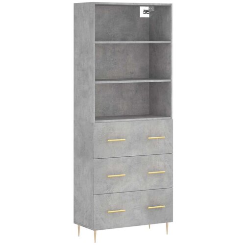  Visoka komoda siva betona 69,5x34x180 cm od konstruiranog drva Slike