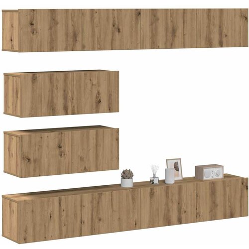 Furnova TV omara 6-delna stenski artisan hrast inženirski les, (22012269) Slike